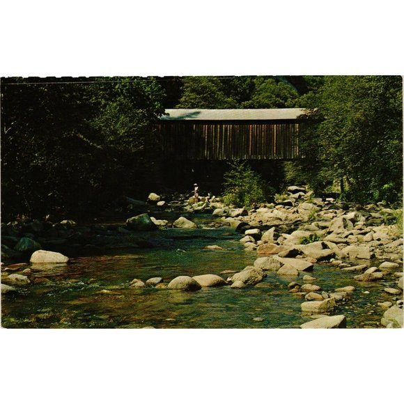 Oregon Creek Covered Bridge Postcard Travel Souvenir Unposted California - Picture 1 of 2